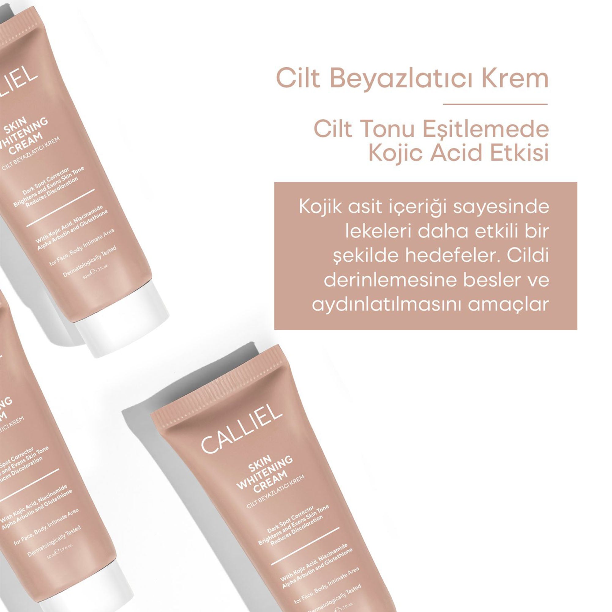 Cilt Beyazlatıcı, Aydınlatıcı Leke Karşıtı Bakım Kremi Glutatyon, Alpha Arbutin, Kojik Asit 50 ML