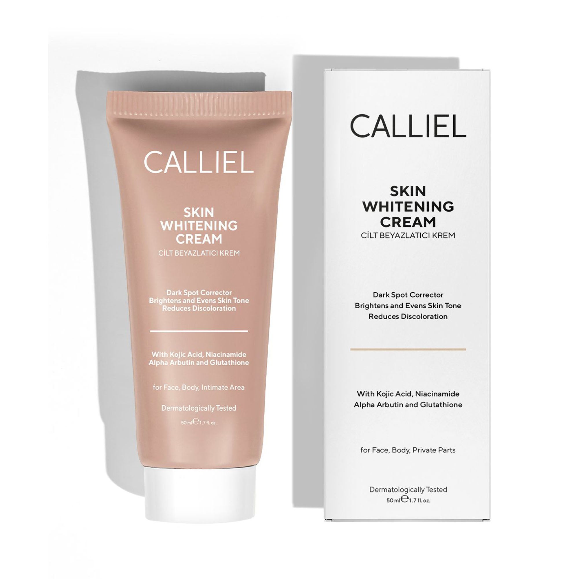 Cilt Beyazlatıcı, Aydınlatıcı Leke Karşıtı Bakım Kremi Glutatyon, Alpha Arbutin, Kojik Asit 50 ML